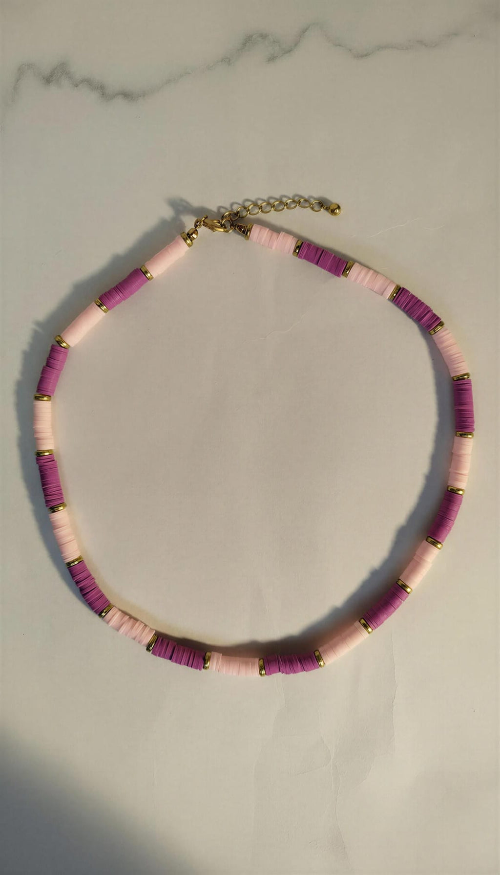 Collar piezas silicona rosa palo y lila