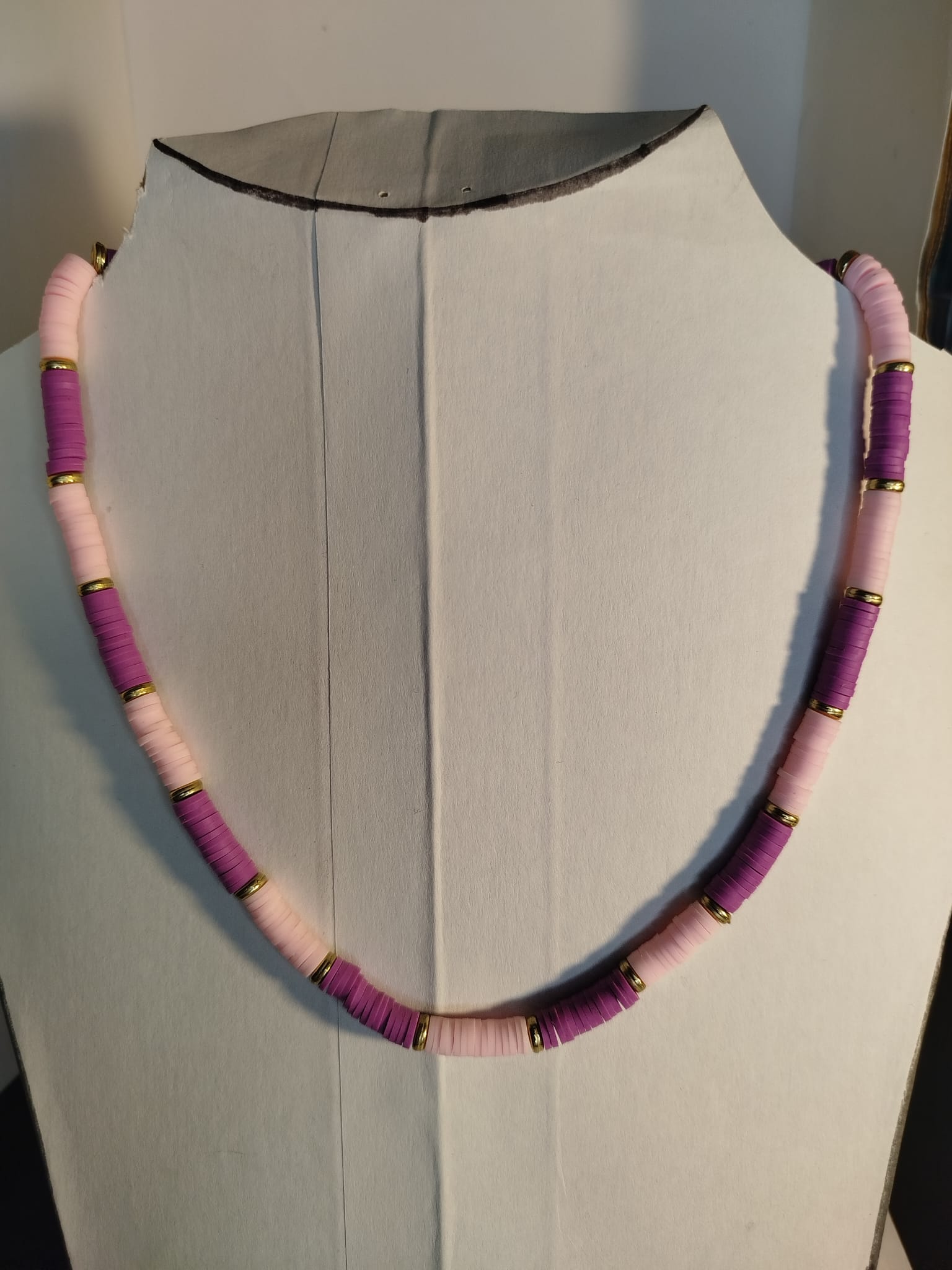 Collar piezas silicona rosa palo y lila