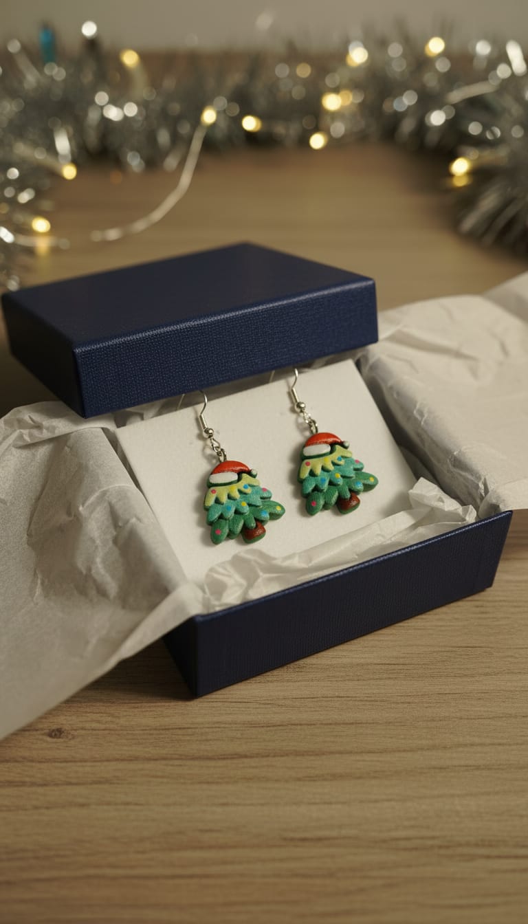 Pendientes árbol de Navidad con color cierre de gancho