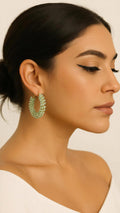 Pendientes aros con mostacillas de colores