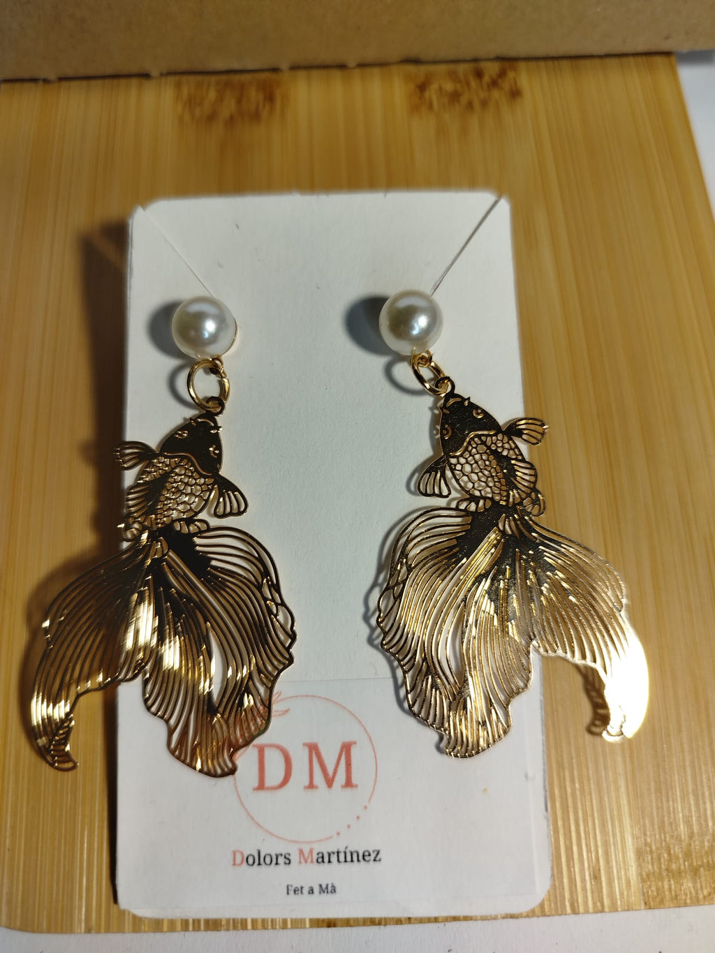 Pendientes Dorados Peces Cola Grande