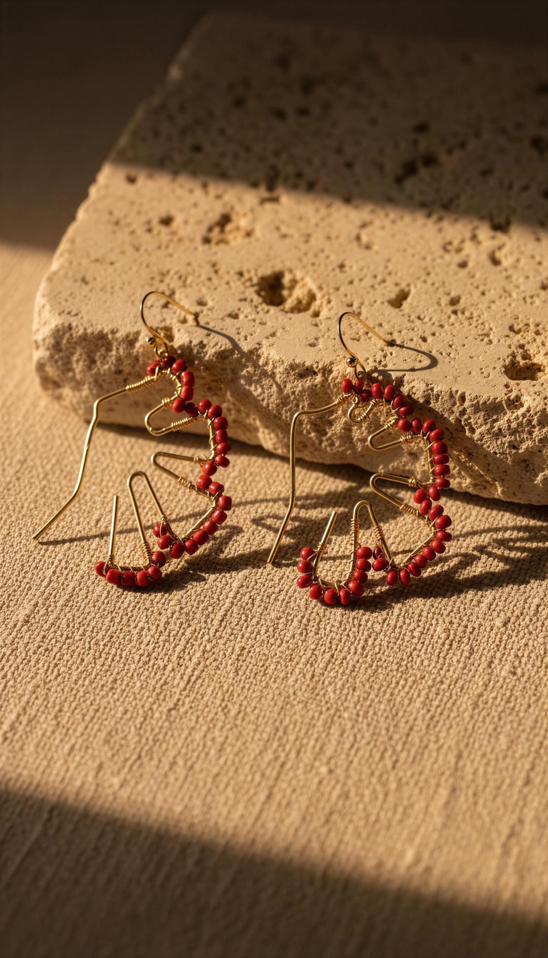 Pendientes alambre dorado pétalos