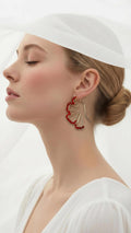 Pendientes alambre dorado pétalos