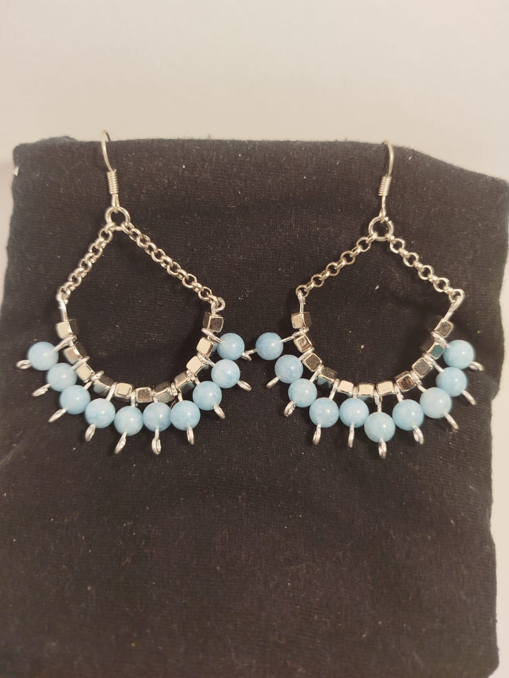 Pendientes plateados con Jade de 6mm