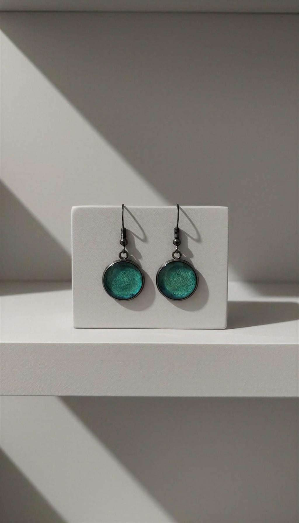 Pendientes redondos verde turquesa
