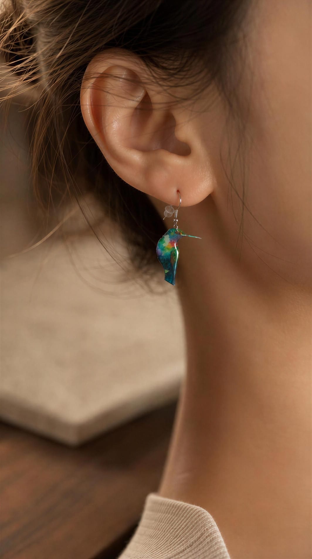 Pendientes silueta Colibrí